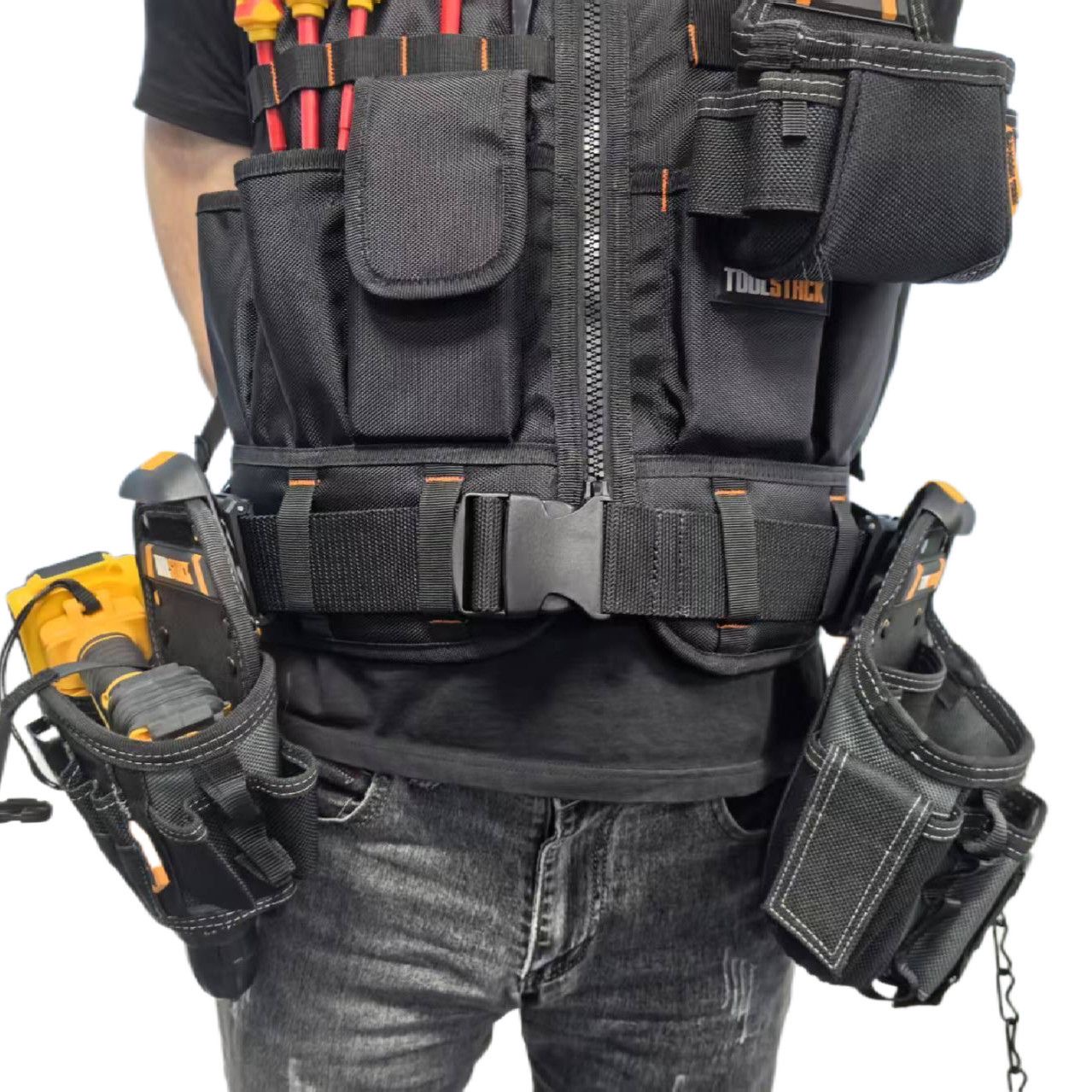 Toolstack Multi-Pocket Work Vest – Lightweight & Durable Utility Vest for Jobsite Professionals