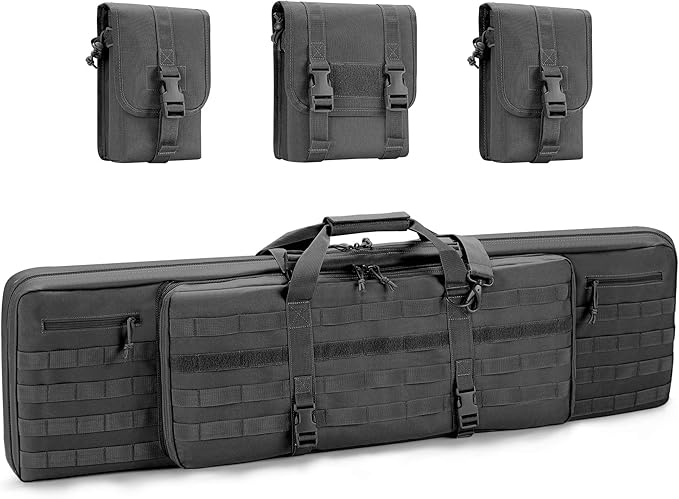 IN-STOCK:REEBOW GEAR Tactical Double Long Range Bag Outdoor Multifunctional Transportation Case Black/Tan 36/42/46 inches